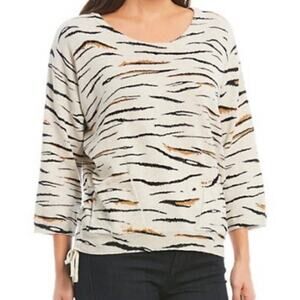 Democracy Zebra Stripe Sweater S NWT